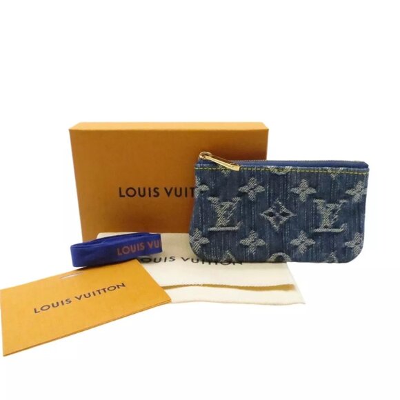 LOUIS VUITTON Pochette Cles Coin Purse M95343 Blue Denim - Picture 1 of 12
